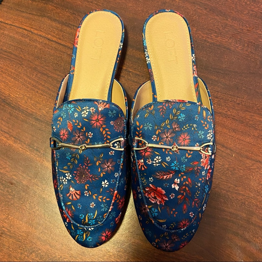 Loft Blue Floral Loafer w/ Gold Hardware |Size 8.5